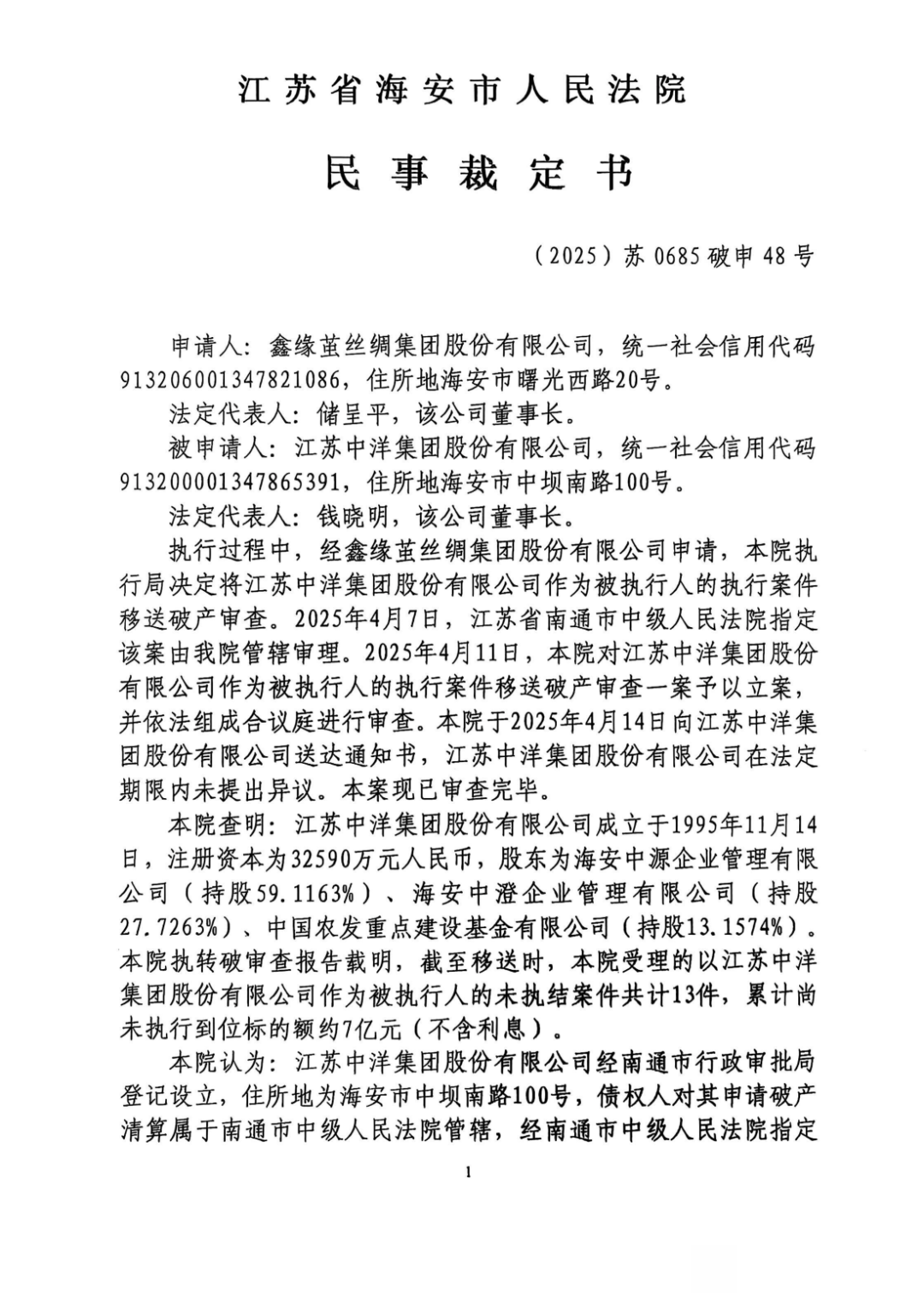 皇冠信用网平台出租
_7亿债务皇冠信用网平台出租
！江苏中洋集团进入破产清算程序
